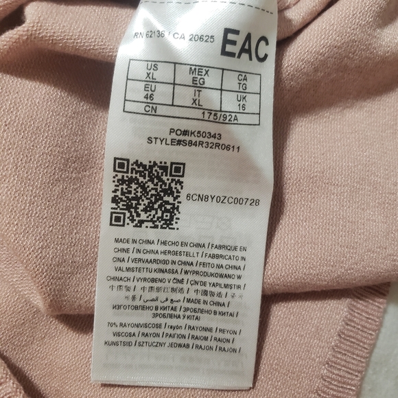 GUESS PINK LONG SLEEVE SWEATER...SIZE:XL - Picture 6 of 7